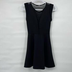 Lulu's black sheer panel mini dress